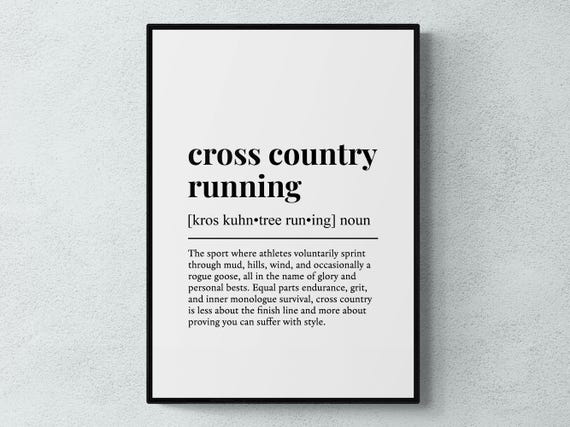 Cross Country Running Funny Definition Sport Gift Wall Art Print