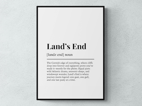 Lands End Funny Definition Cornwall Gift Wall Art Print