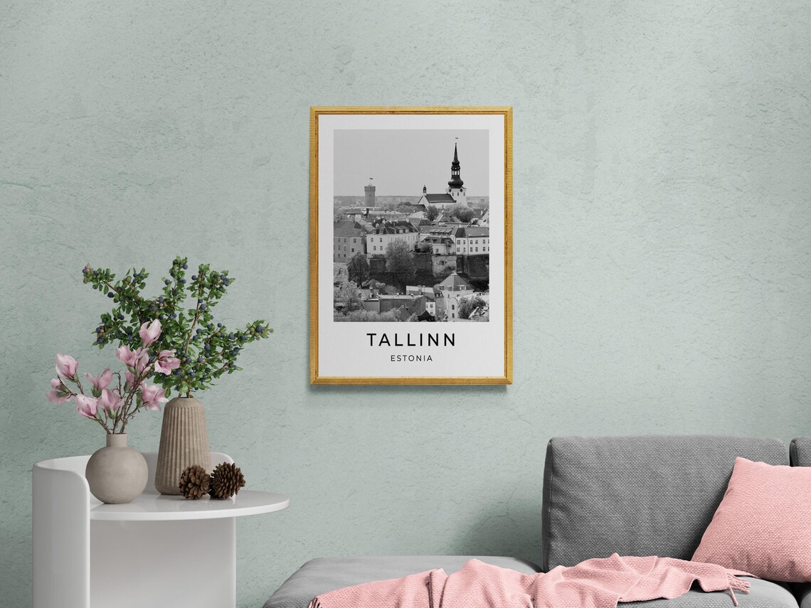 Tallinn Estonia Old Town Medieval Skyline Church Spires Travel Poster - Image 2