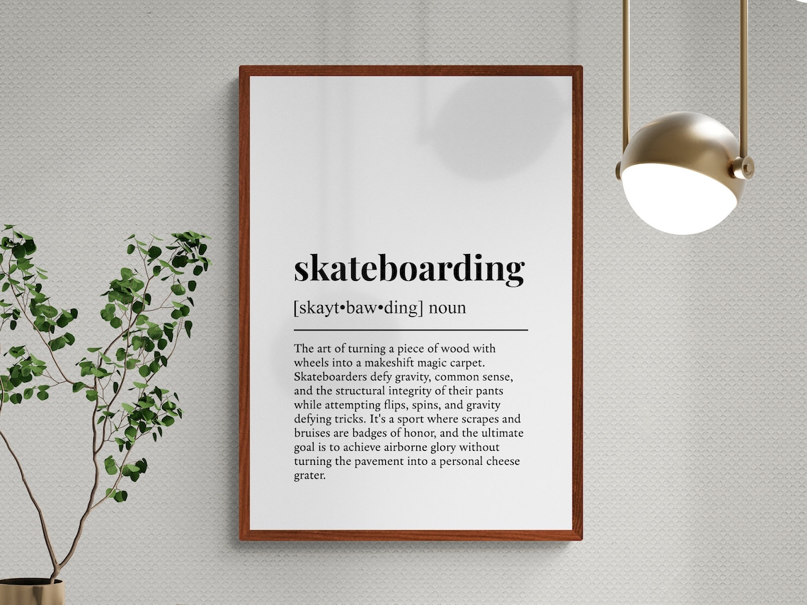 Skateboarding Funny Definition Quote Art Print - Image 3