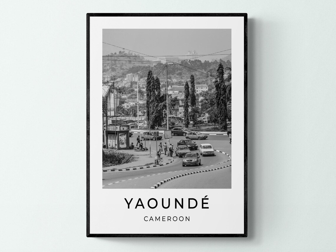 Yaounde Cameroon Black White City Street Photography Travel Print
