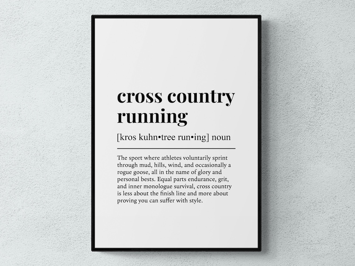Cross Country Running Funny Definition Wall Art Print