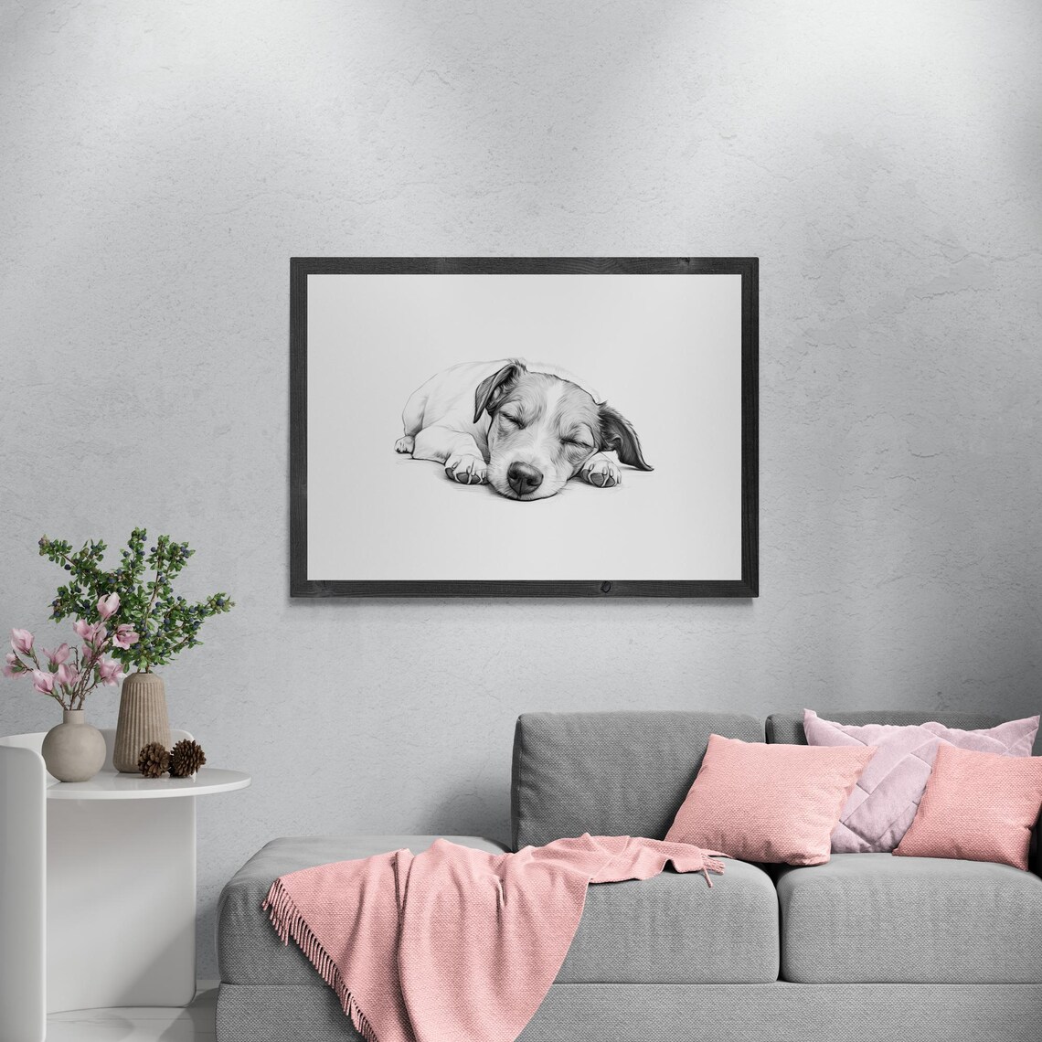 Sleeping Jack Russell Terrier Vintage Art Print - Image 2