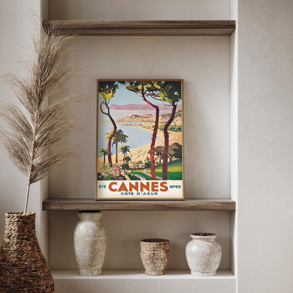 Cannes Vintage Travel Poster Art Print, French Riviera - Image 3