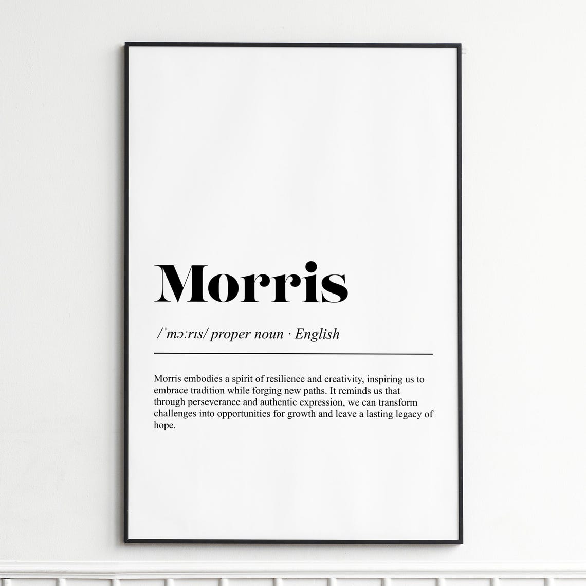 Morris Definition Resilience Legacy Word Art Typography Poster