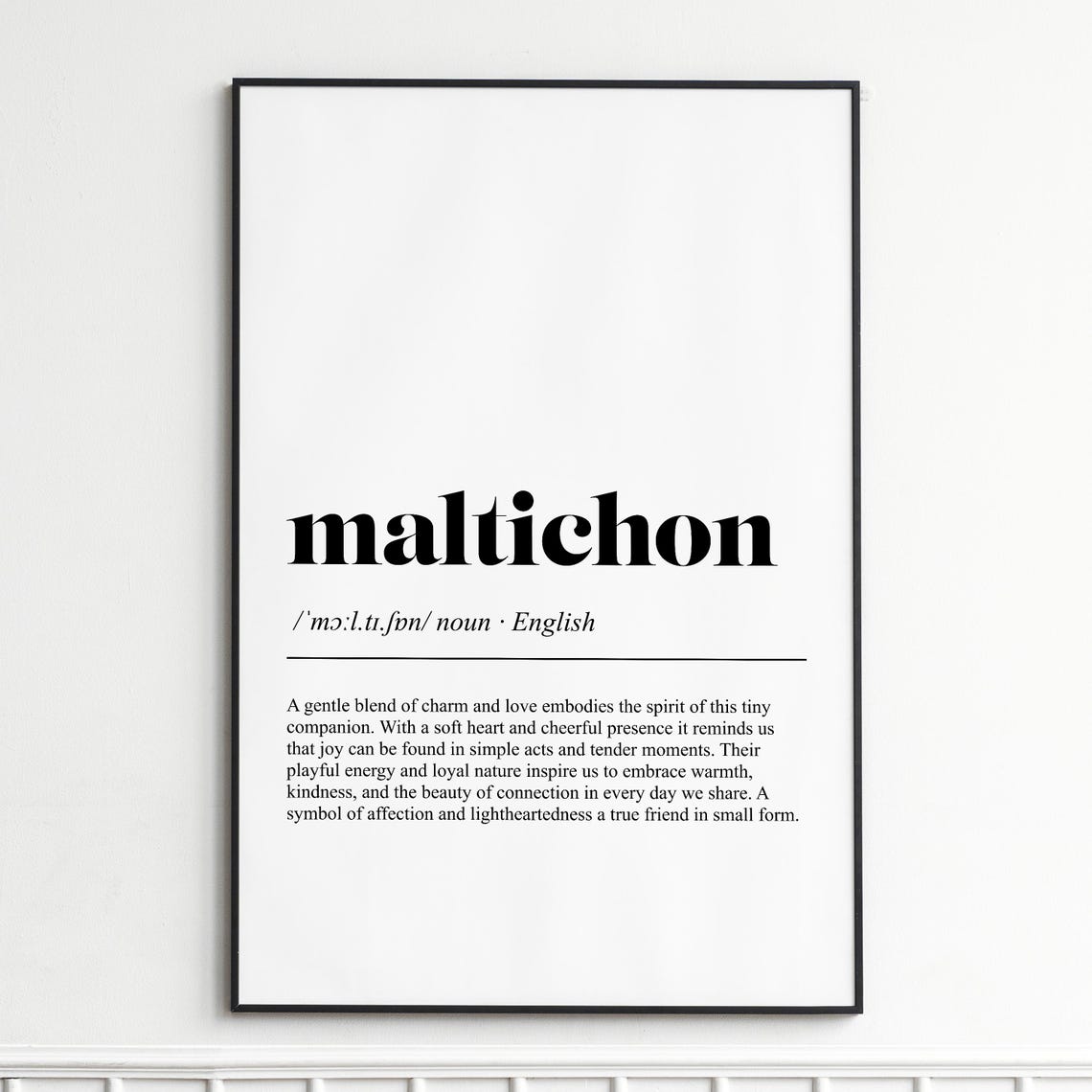 Maltichon Tiny Companion Charm Dictionary Definition Typography Poster