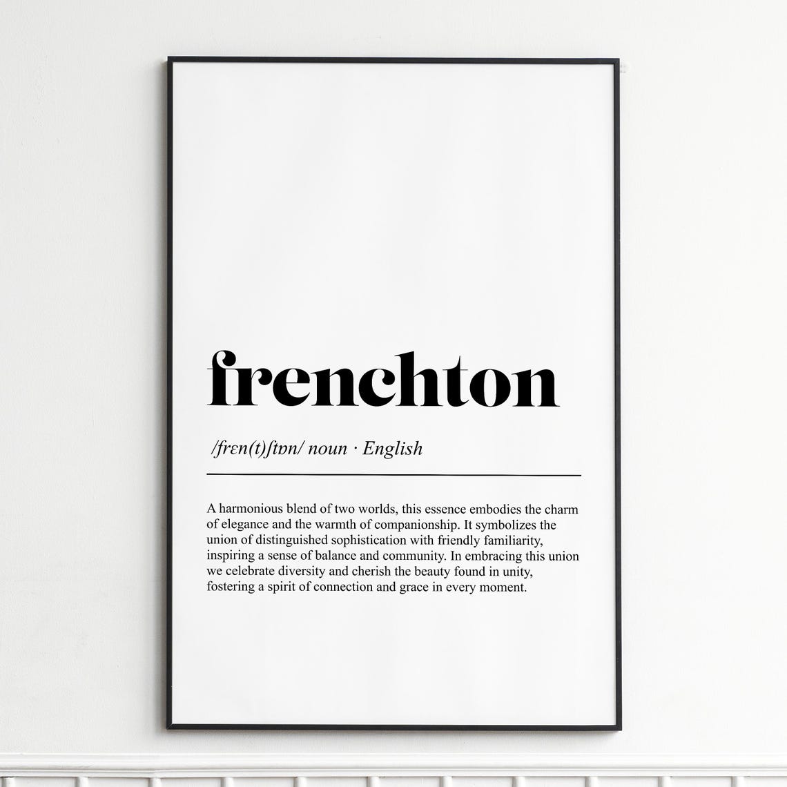 Frenchton Dog Breed Definition Charming Minimalist Typography Poster