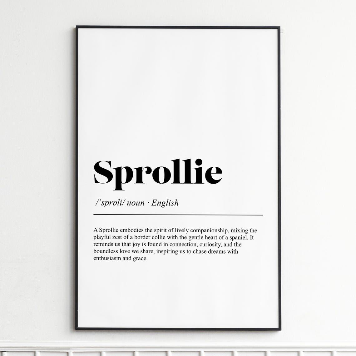 Sprollie Definition Poster Modern Dictionary Typography Dog Art