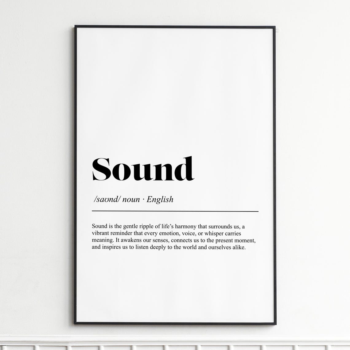 Sound Word Definition Dictionary Style Minimalist Art Poster