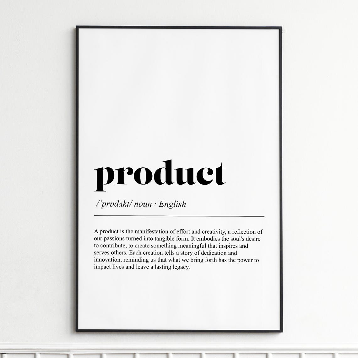 Product Definition Print Elegant Typography Wall Art Modern Home Decor Poster Inspirational Office