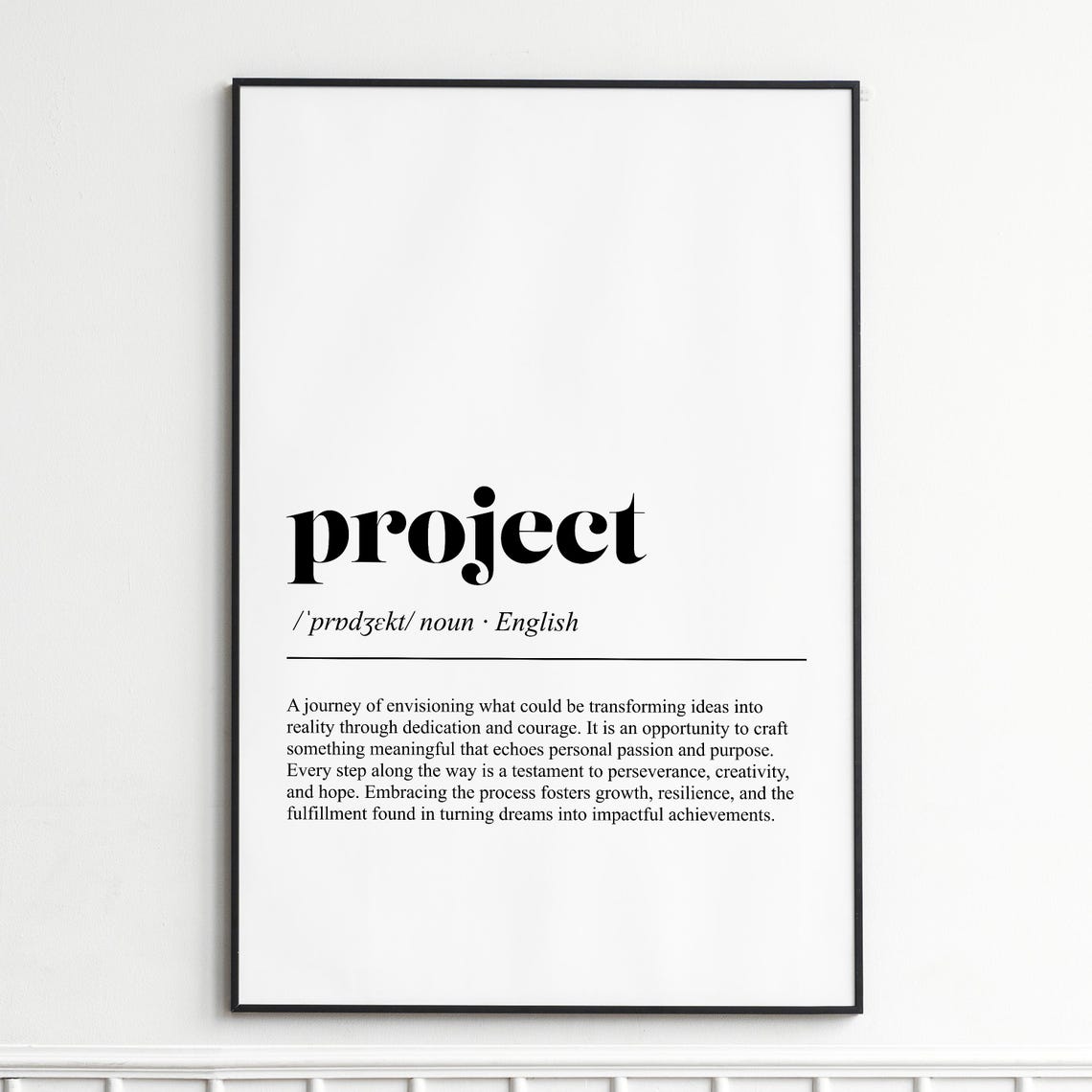 Project Team Word Definition Dreams Minimalist Typography Poster
