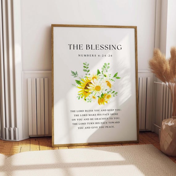 Numbers 6:24-26 Christian Bible Verse Art Print
