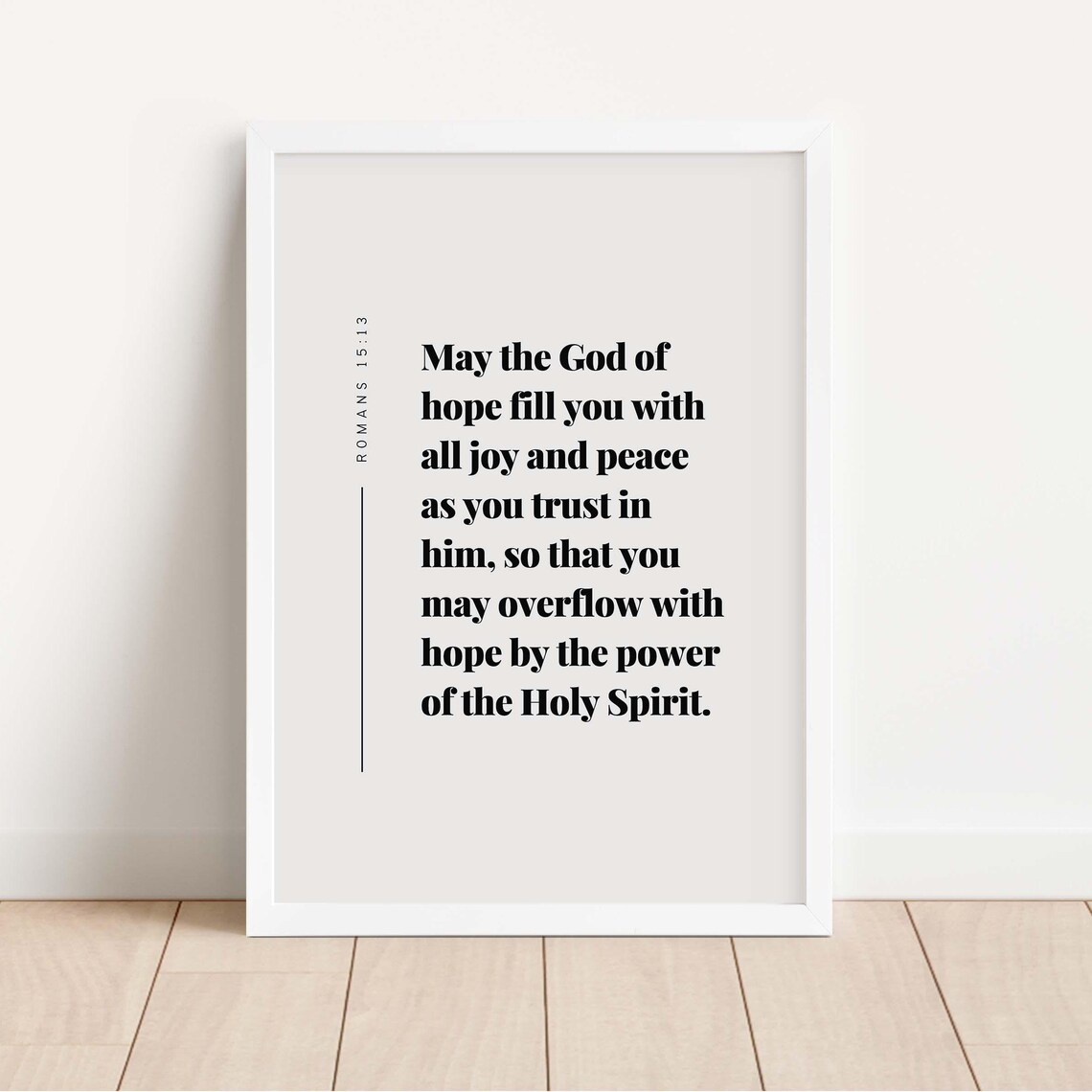 Romans 15:13 NKJV Bible Verse Floral Art Print
