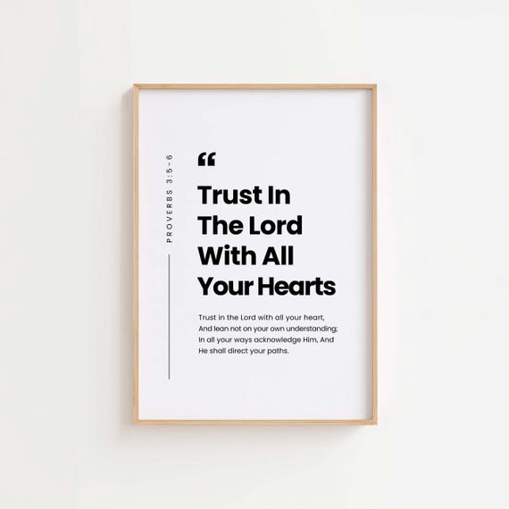Proverbs 3:5-6 NKJV Trust In The Lord Art Print