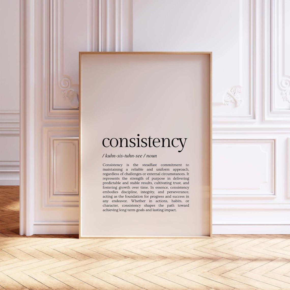 Consistency Definition Noun Minimalist Motivational Quote Poster