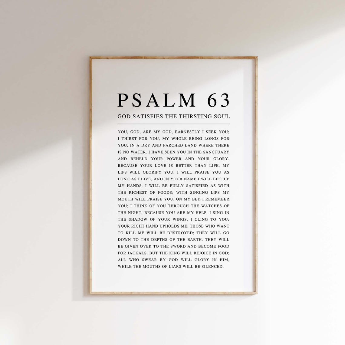 Psalm 63 God Satisfies The Thirsting Soul Full Text Scripture Poster