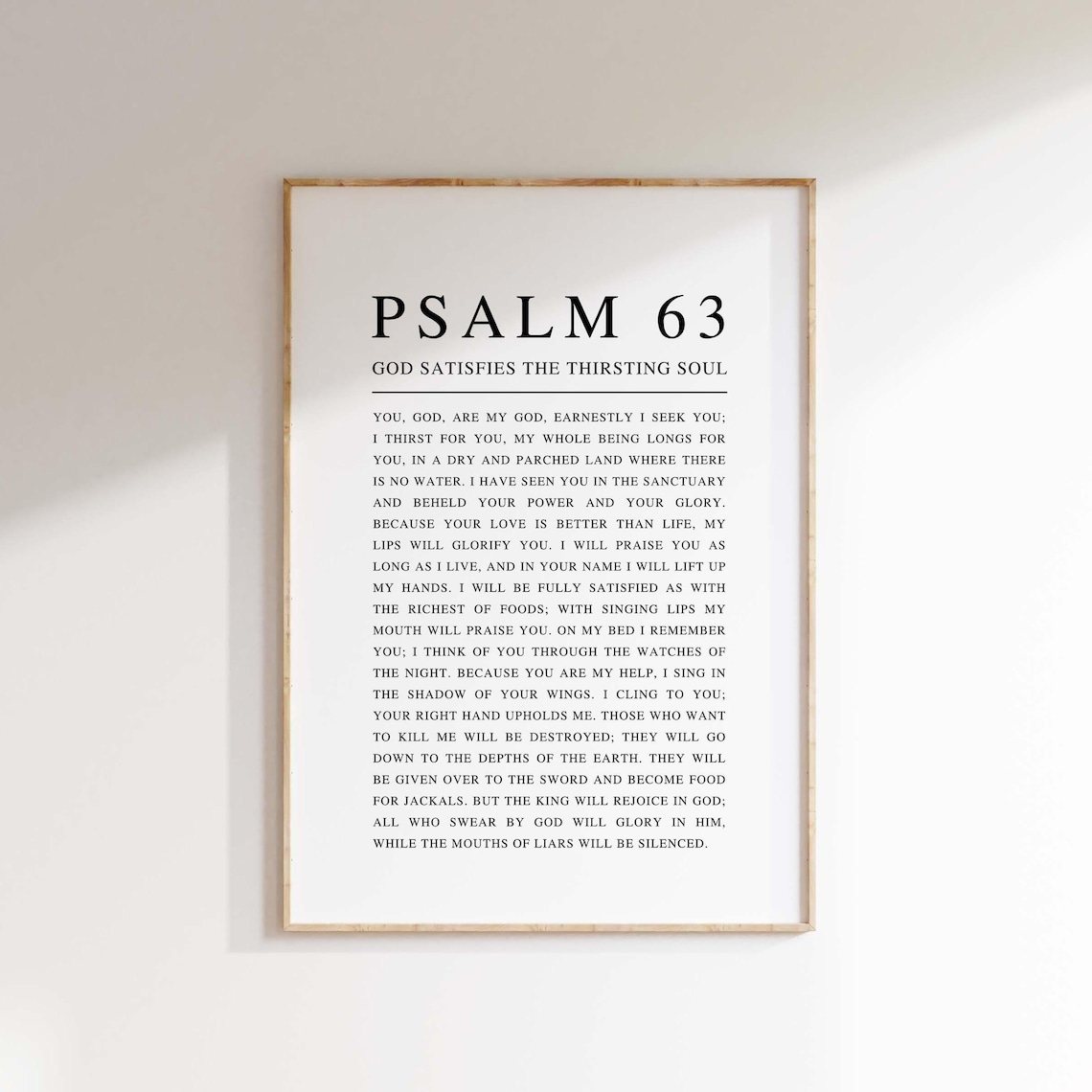 Psalm 63 Niv Scripture Print Christian Wall Art