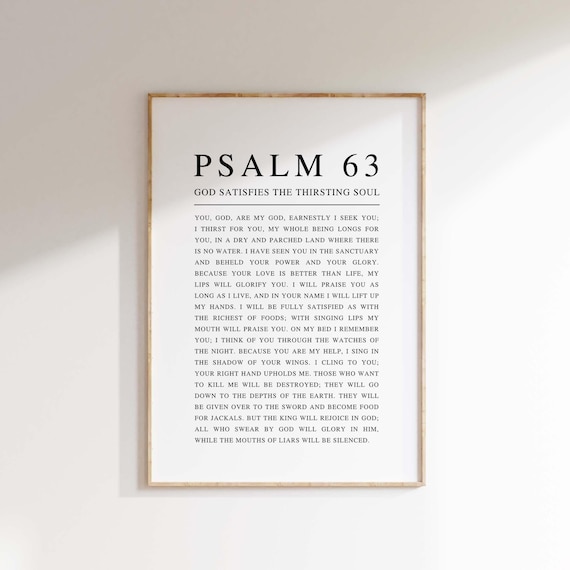 Psalm 63 Niv Scripture Print Christian Wall Art
