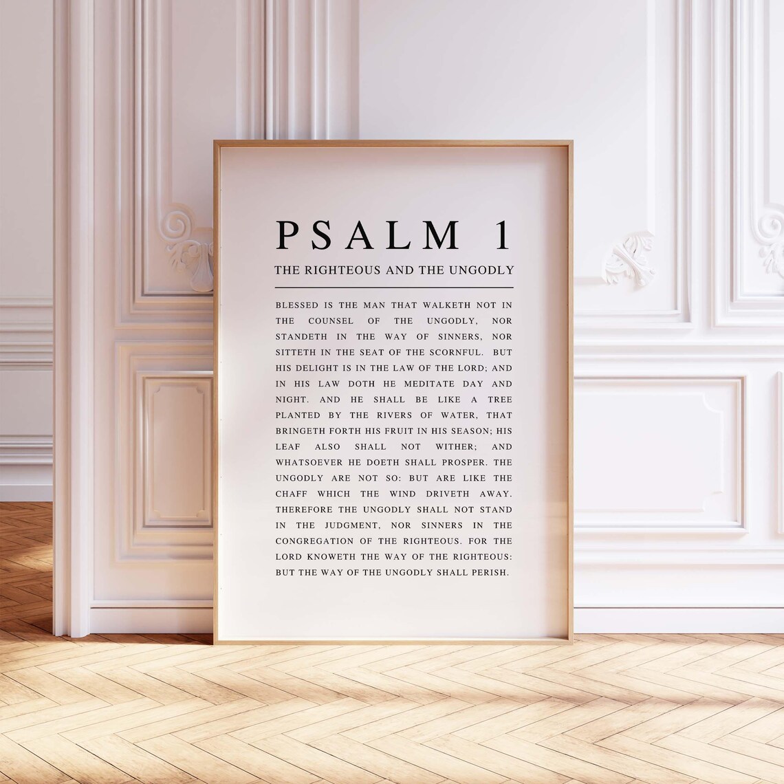 Psalm 1 Kjv Bible Verse Print Christian Wall Art