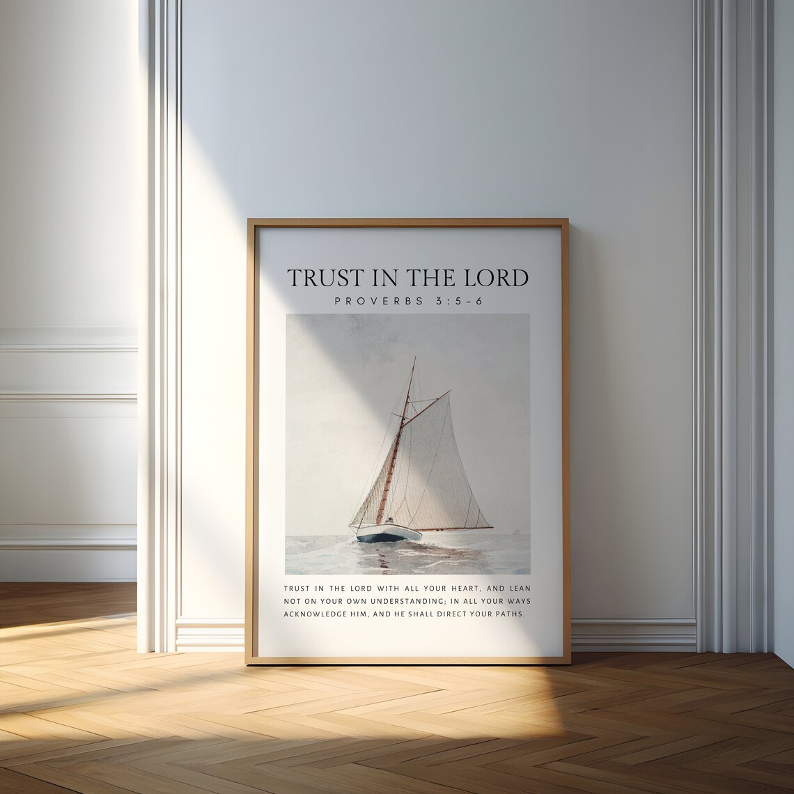 Proverbs 3:5 NKJV Scripture Art Print, Christian Verse