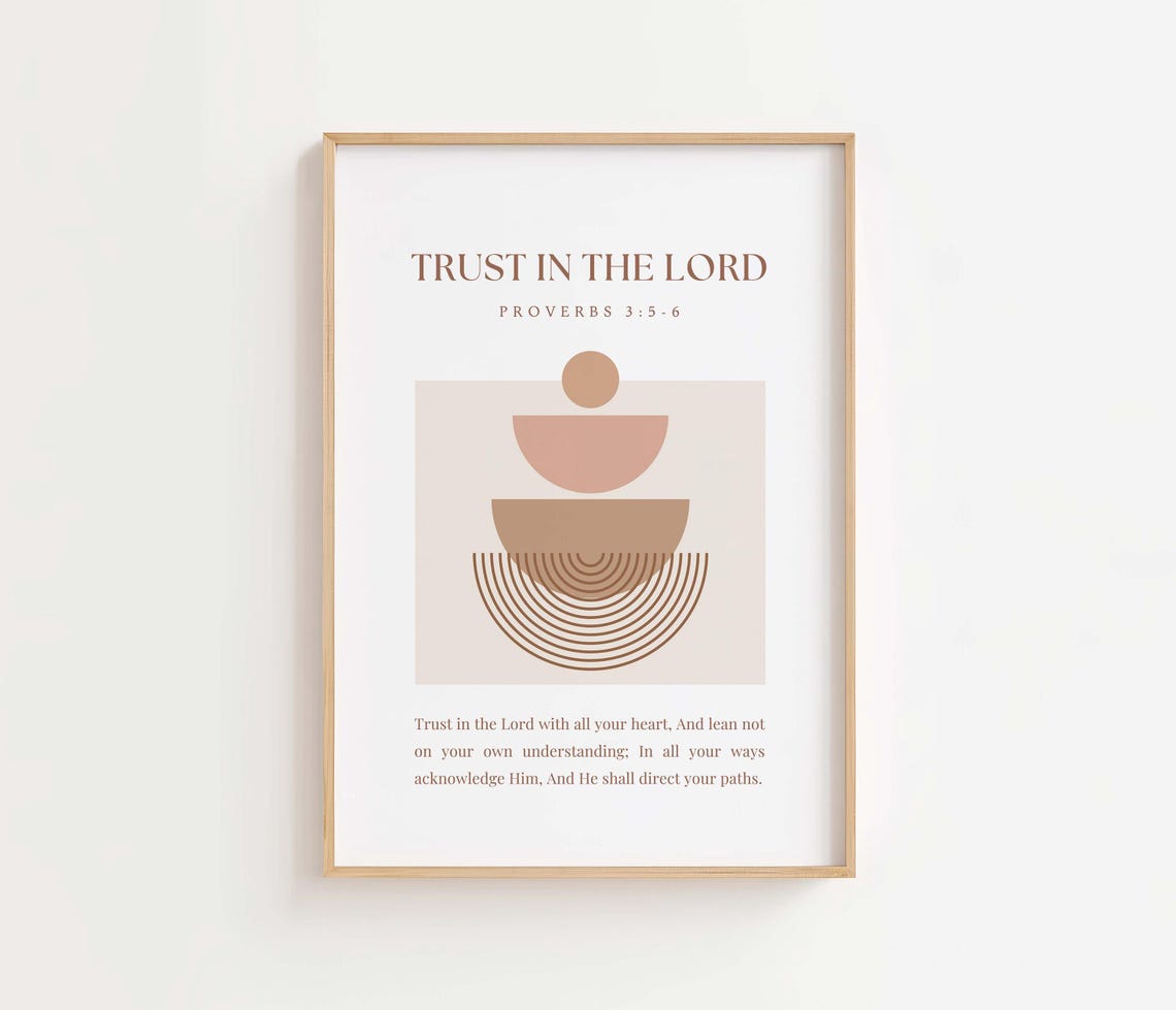 Trust in the Lord Proverbs 356 Scripture Verse Minimalist Poster