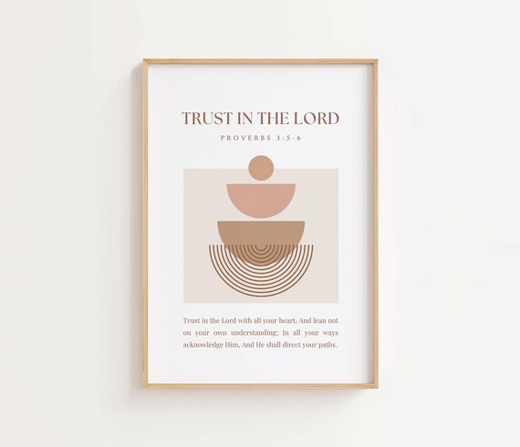 Trust in the Lord Proverbs 356 Scripture Verse Minimalist Poster