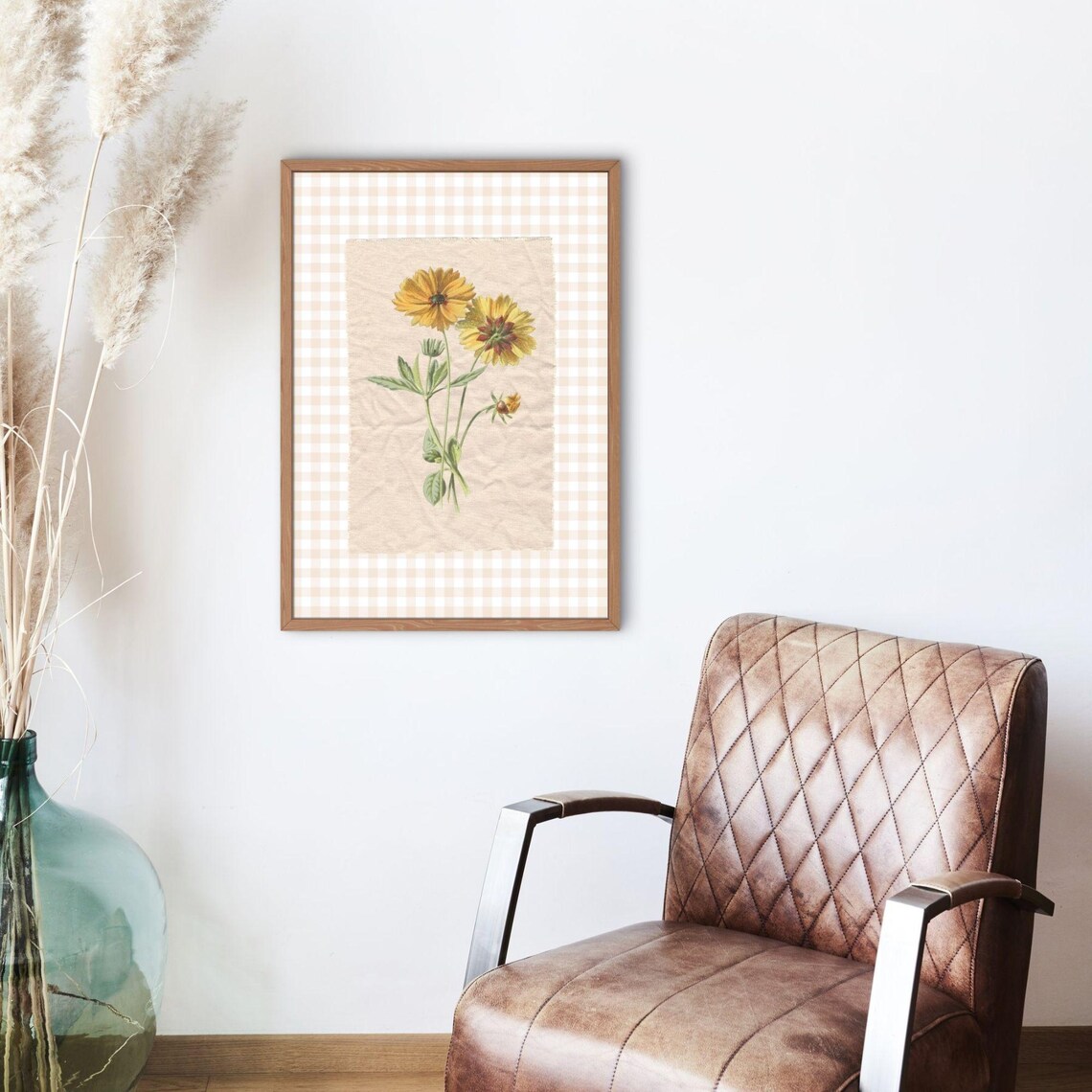Vintage Floral Illustration, Abstract Botanical Decor - Image 3