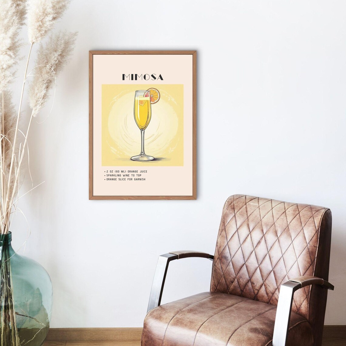 Mimosa Cocktail Vintage Bar Cart Art Print - Image 2