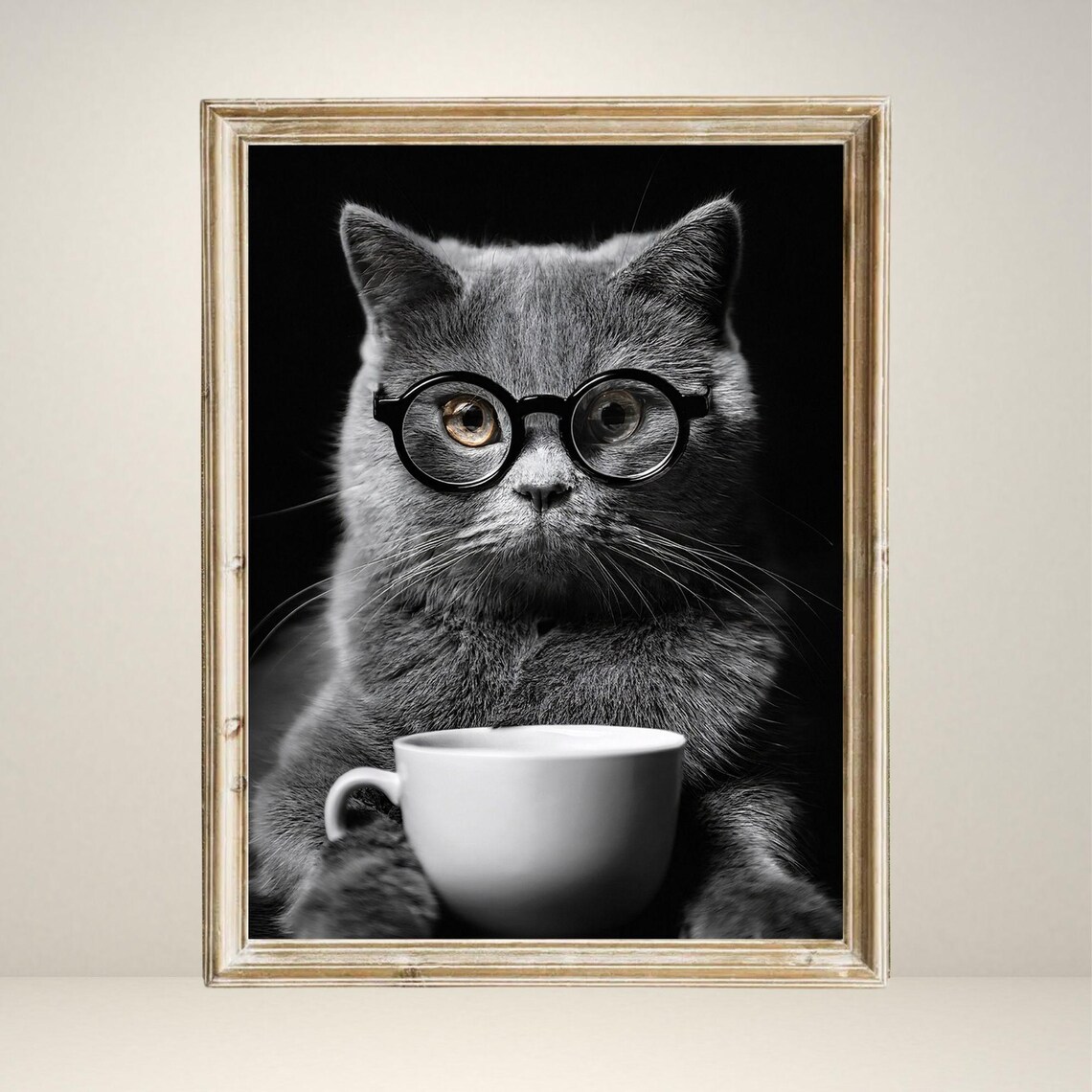 Cat Drinking Coffee, Vintage Coffee Lover Gift - Image 4