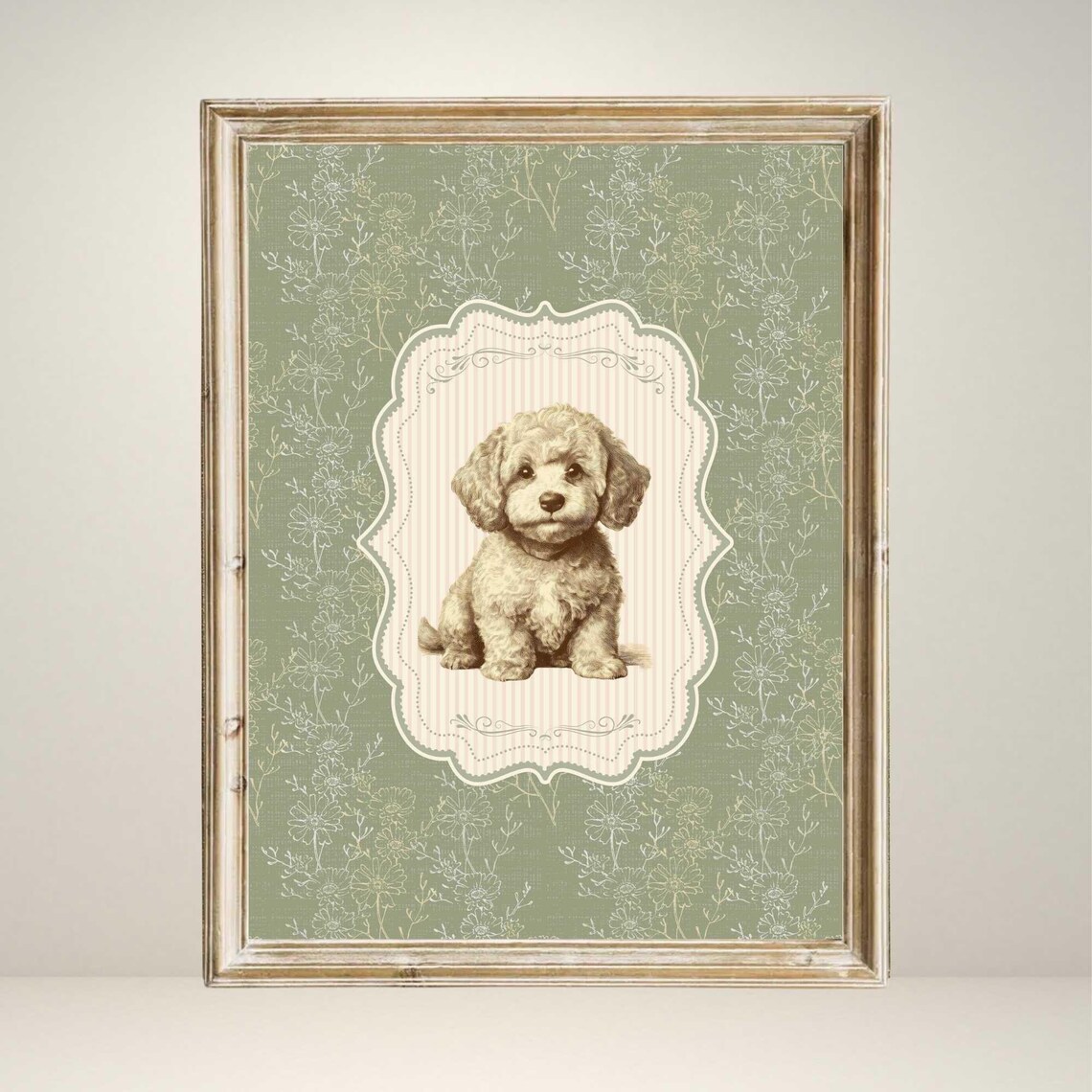 Cockapoo Vintage Style Dog Print, Nursery Decor