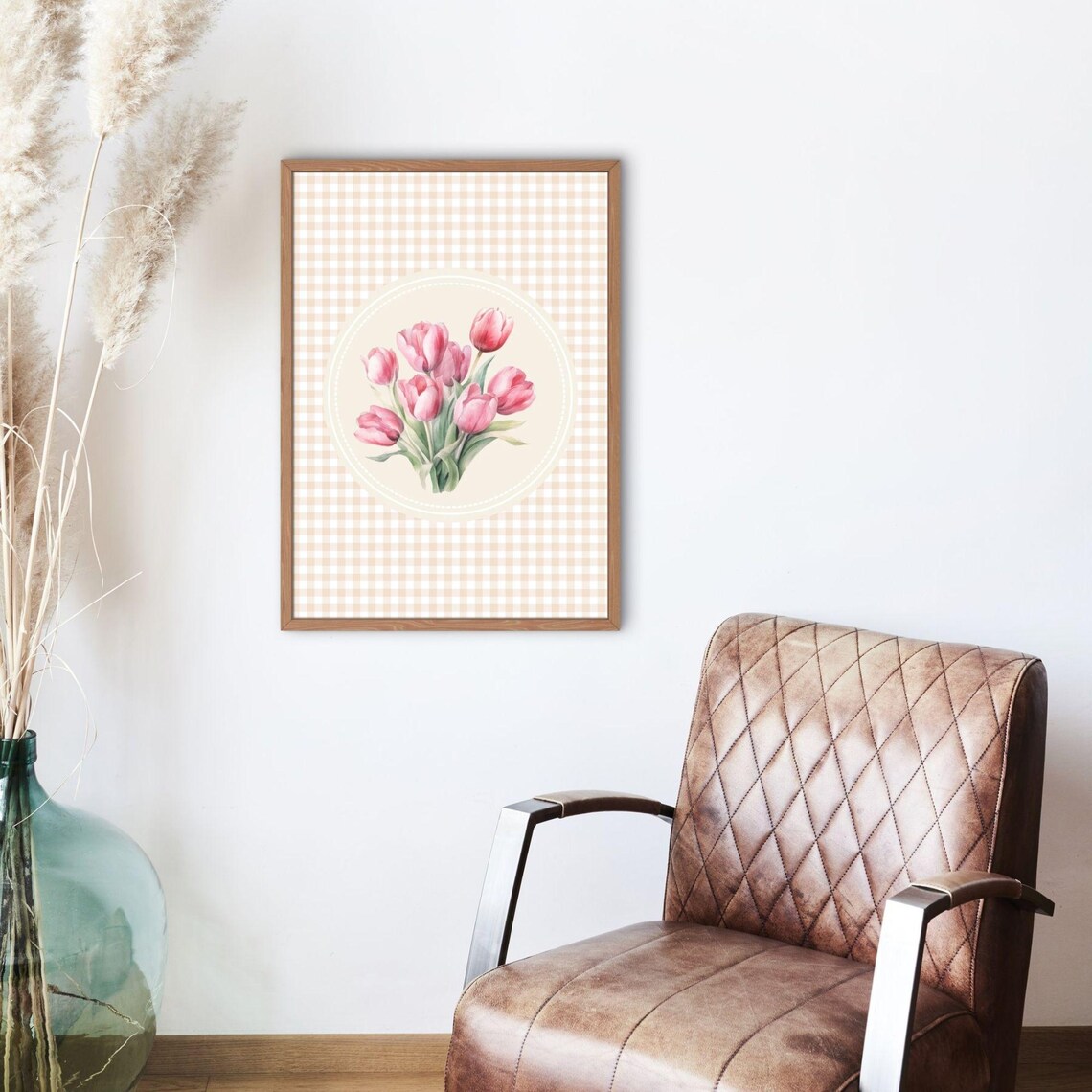 Vintage Tulip Illustration, Abstract Botanical Decor - Image 3