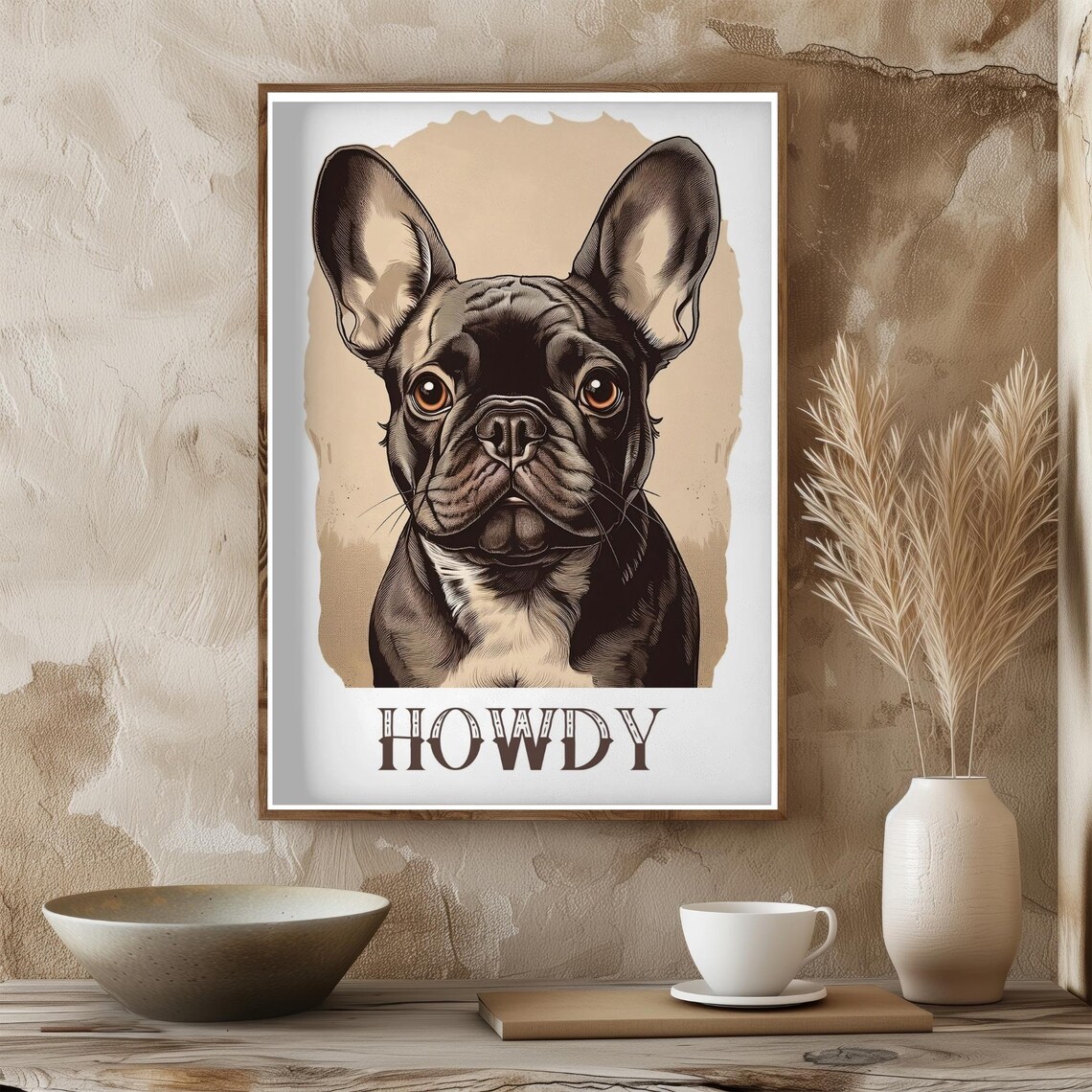 Vintage Portrait Pop Art French Bulldog Poster