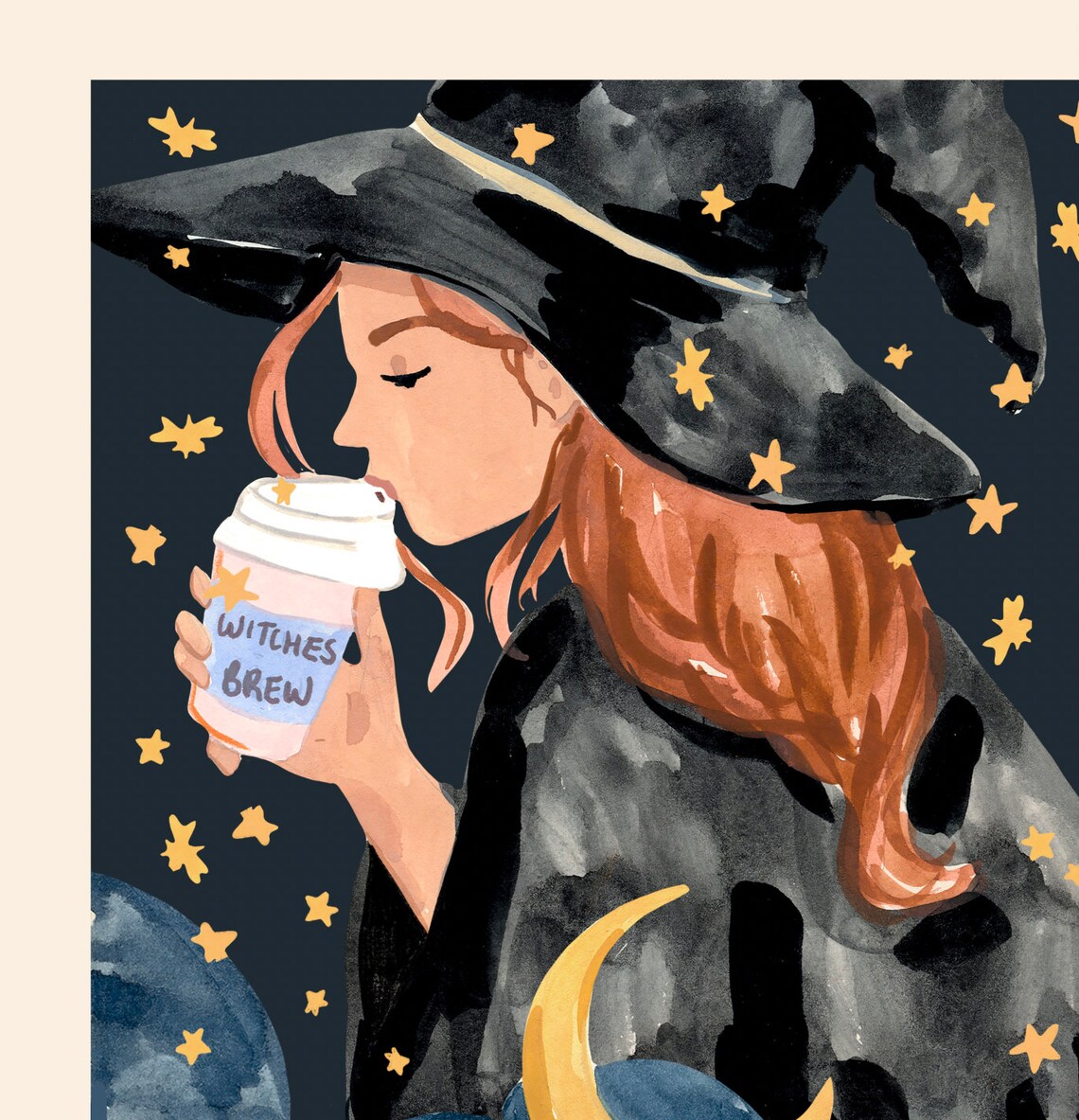Witchs Brew Coffee Witch Art Print, Witchy - Image 4