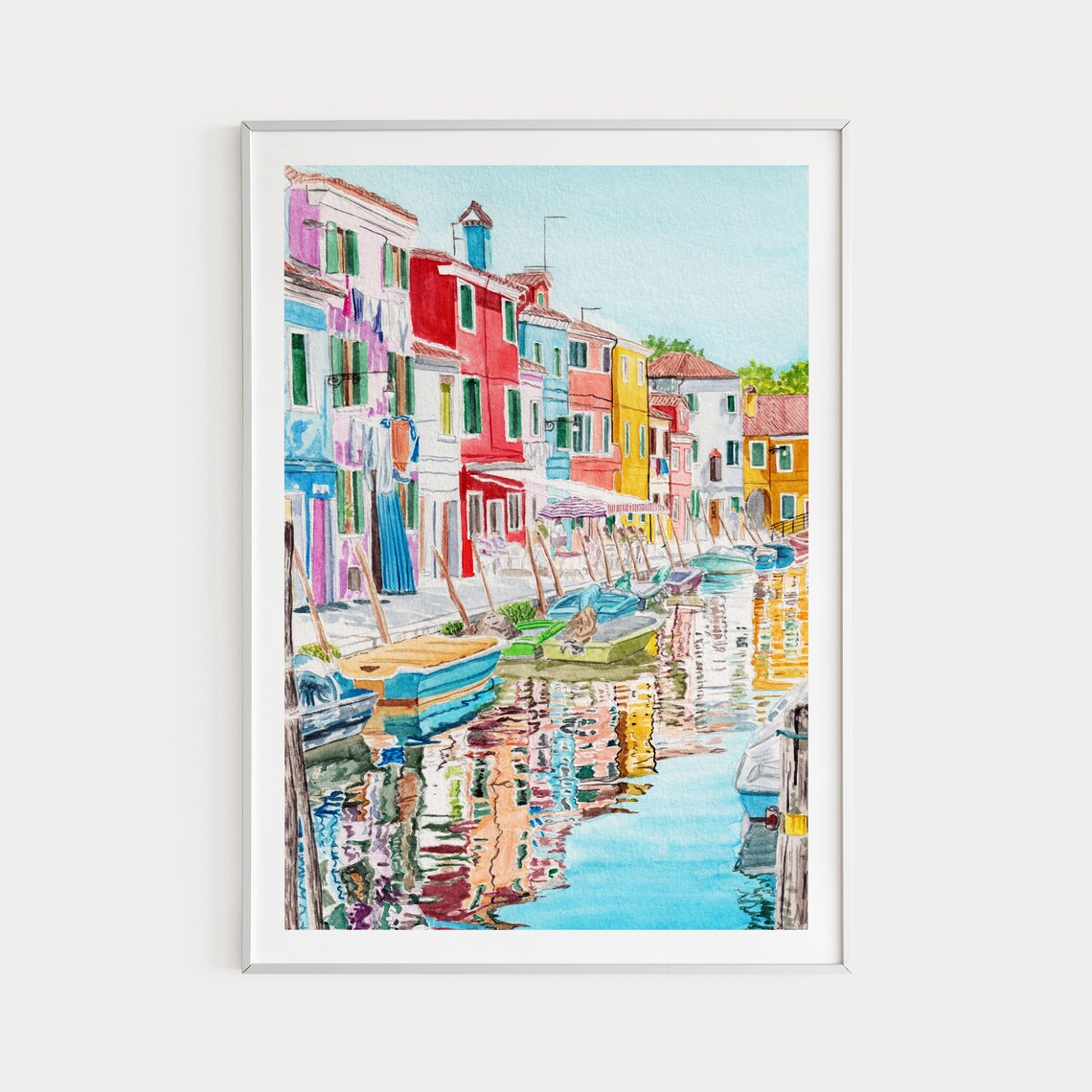 Burano Venice Italy Travel Poster, Art Print Gift