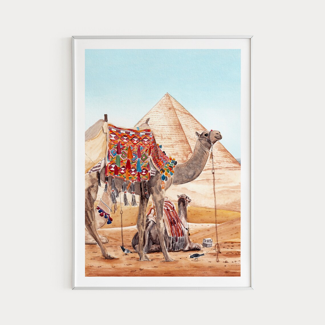 Egyptian Pyramids Cairo Travel Poster Art Print