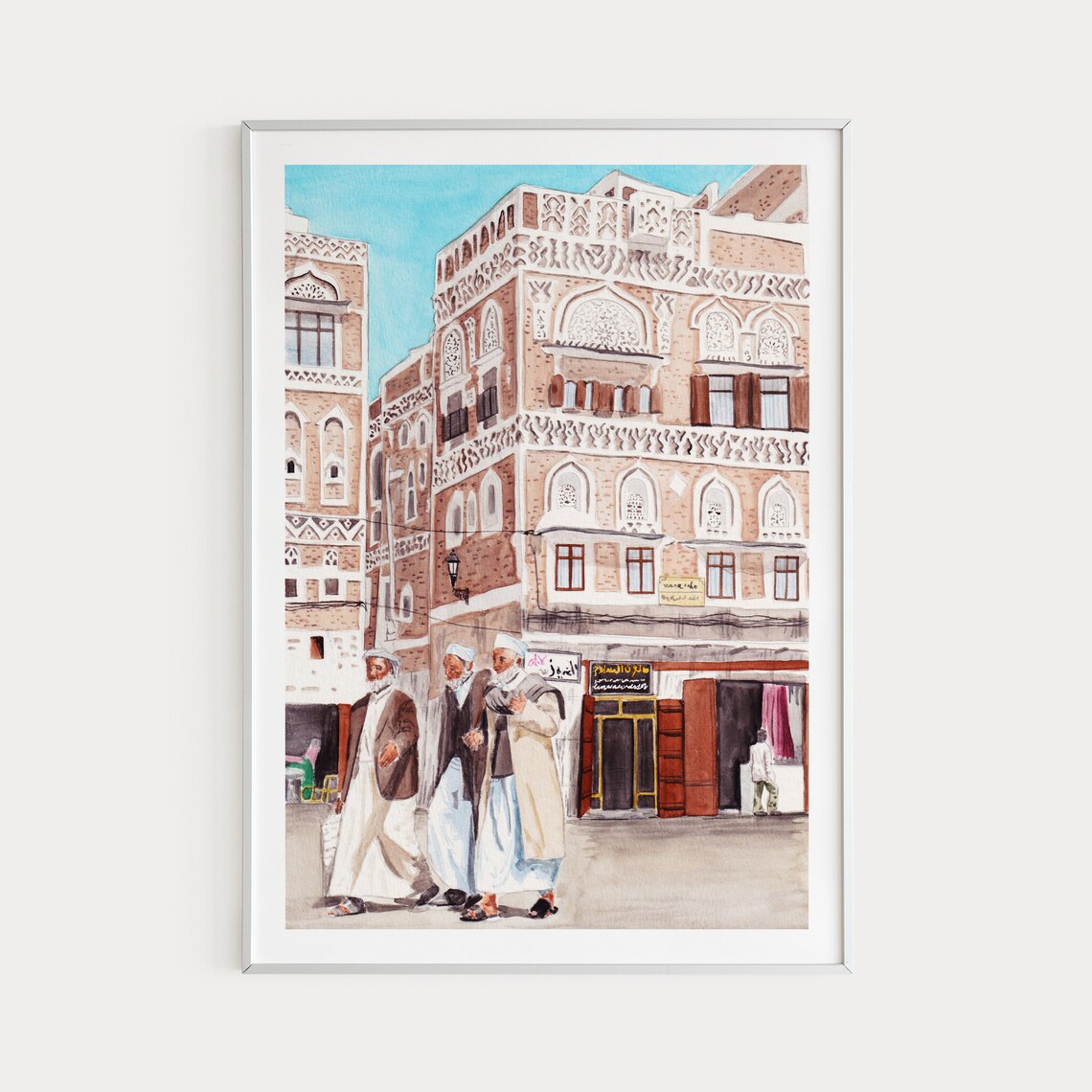 Sanaa, Yemen Travel Poster, Middle East Print