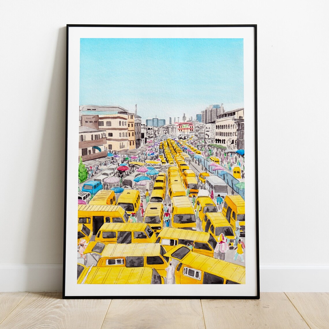 Lagos Cityscape, Nigeria Travel Poster Art Print - Image 2