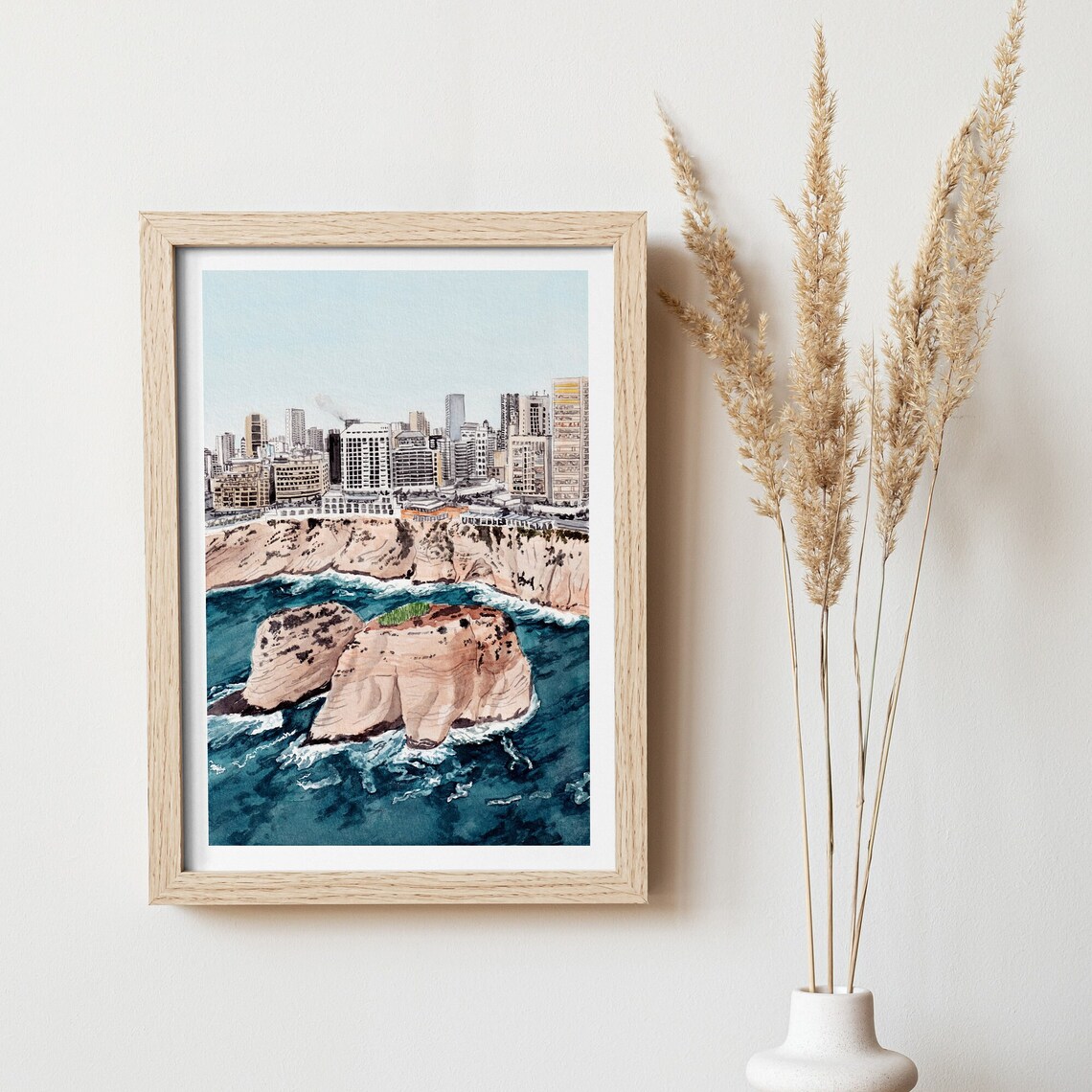 Beirut Watercolor Travel Poster, Lebanon Wall Art - Image 2