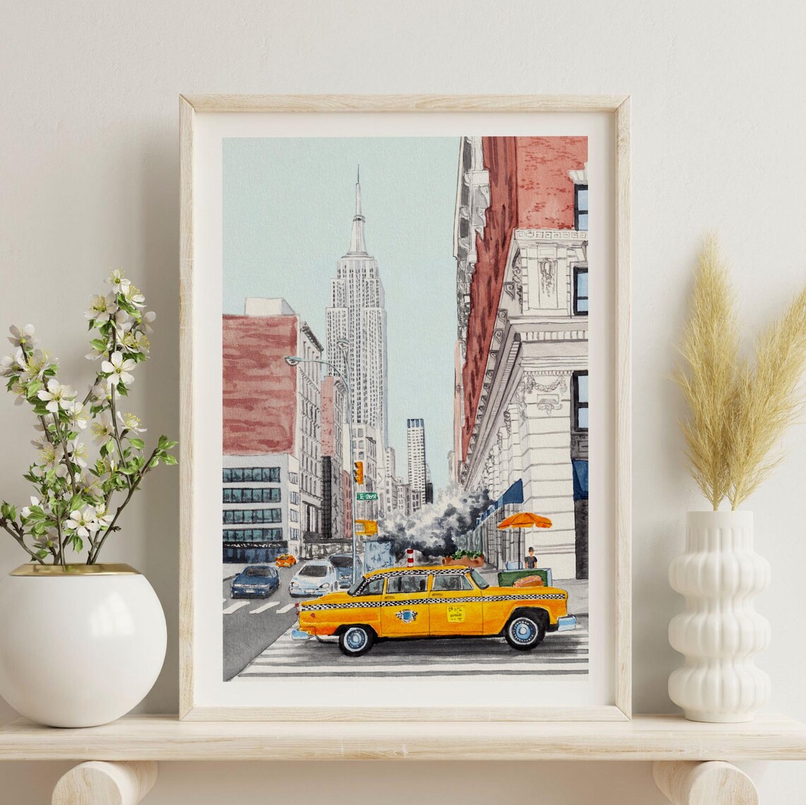 New York Watercolor Cityscape, Travel Poster - Image 3