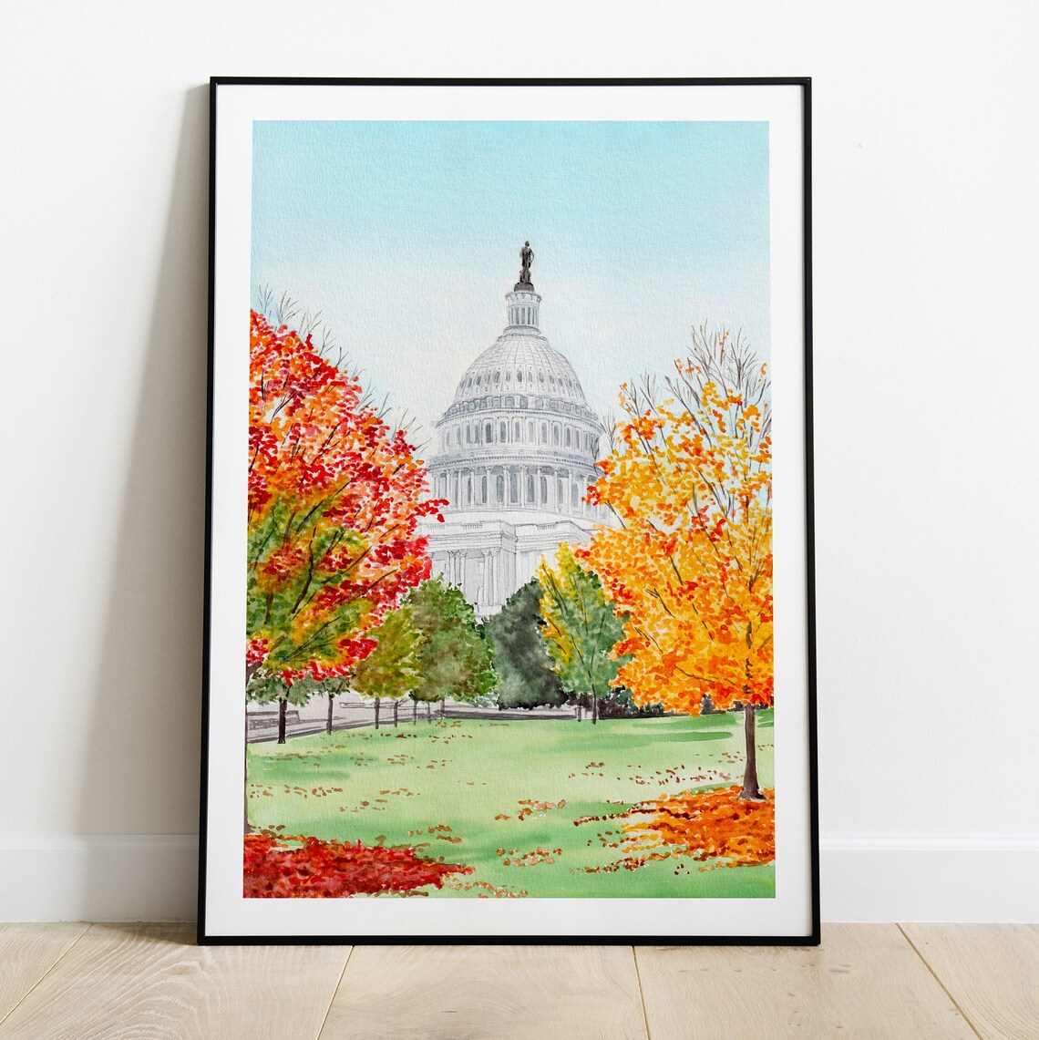Washington DC Cityscape Travel Poster, Wall Art - Image 2