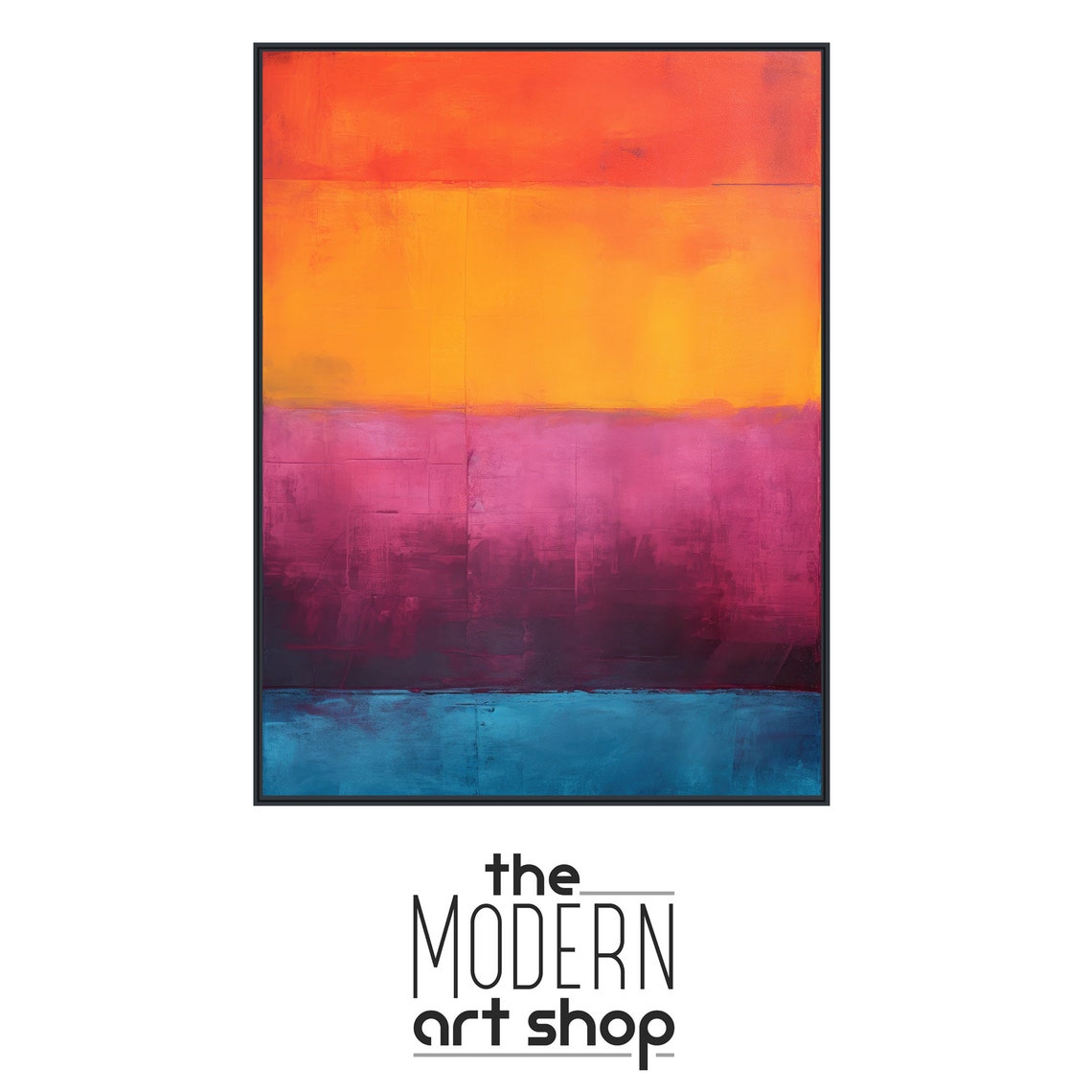 Color Field Sunset Bands Orange Magenta Blue Abstract Art Poster - Image 4