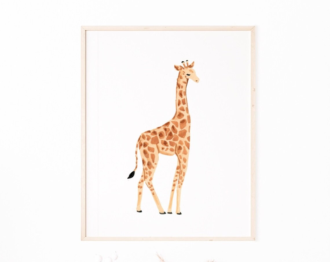 Giraffe Watercolor Nursery Animal Art Print - Image 4
