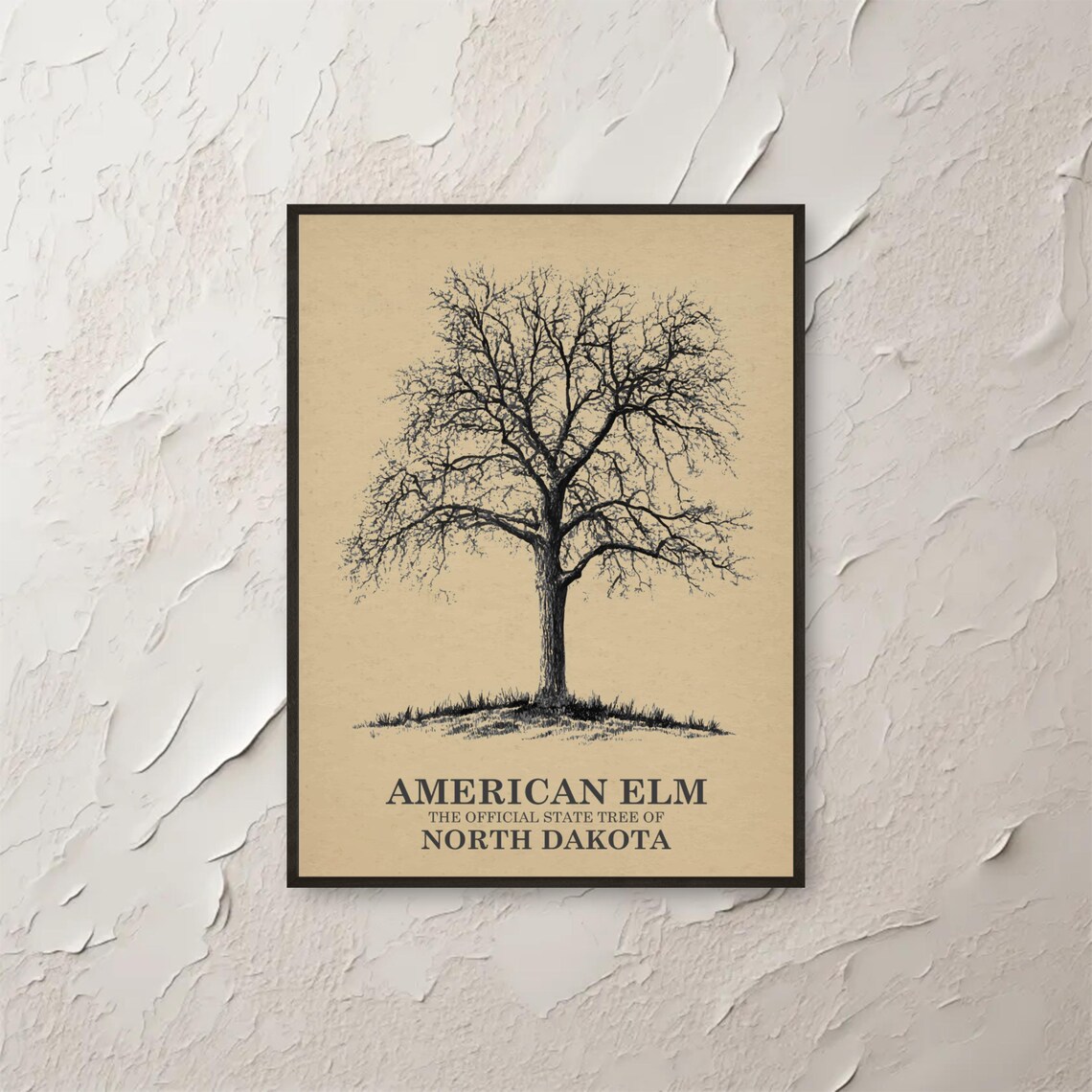 Elm Wall Art North Dakota State Tree Print Botanical Fine Nature Lover Gift Decor