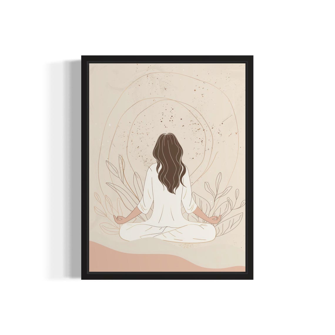 Female Meditating Boho Art Print