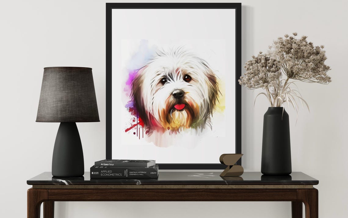 Coton De Tulear Watercolor Portrait Soft Pastel Wash Art Poster - Image 4