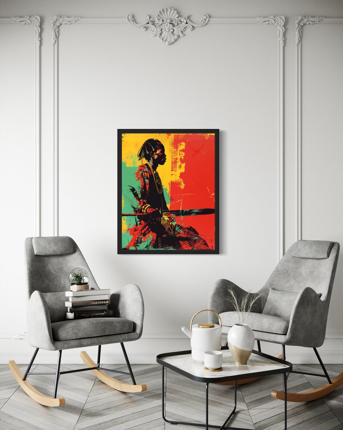 Maasai Warrior African Art Print - Image 3
