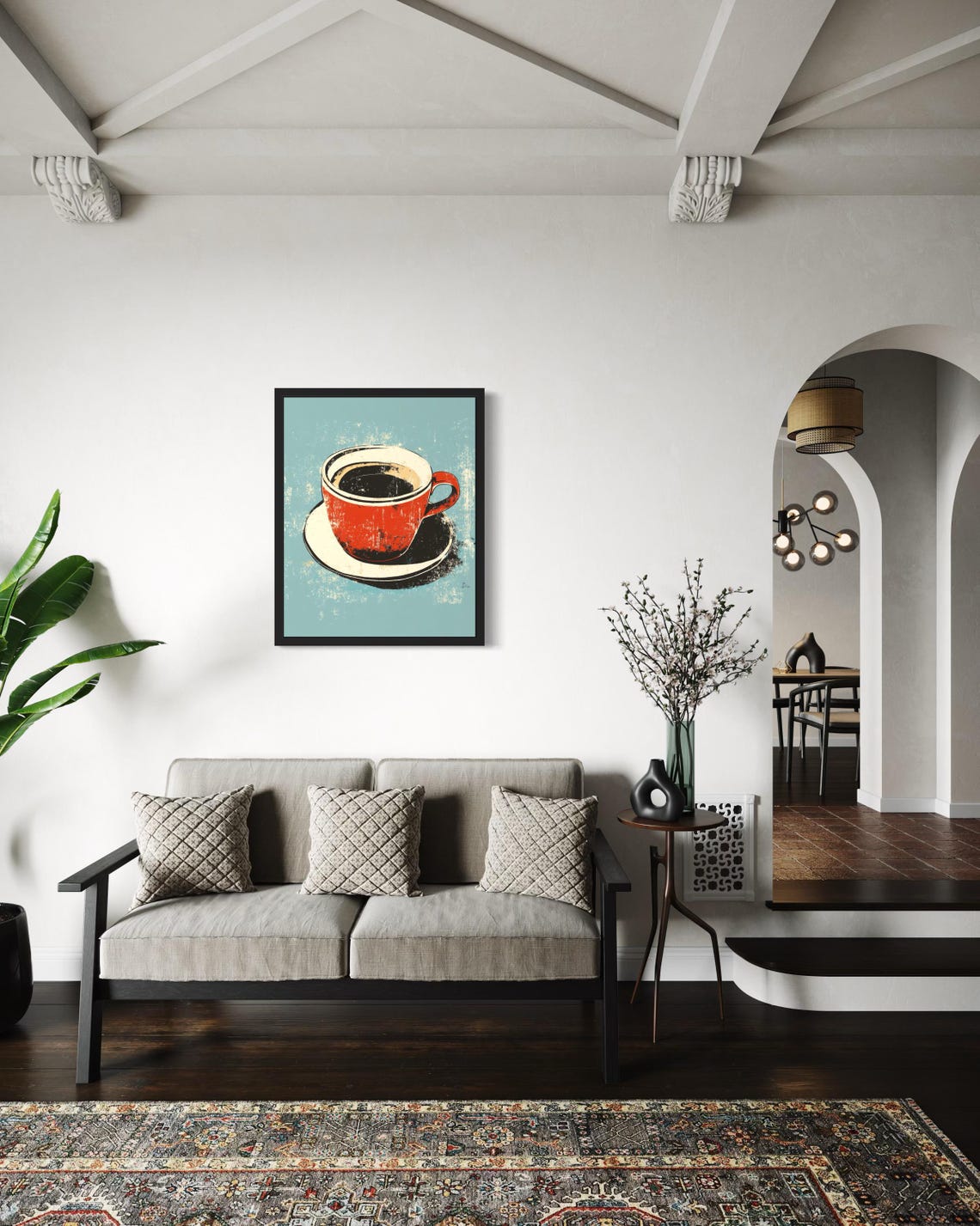 Coffee Cup Pop Art Poster Print - Image 2