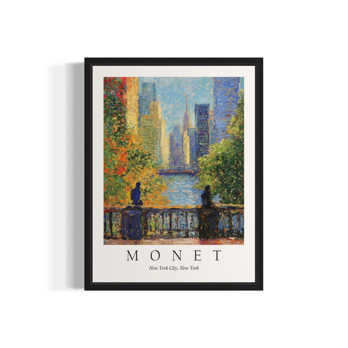 New York City Skyline From Central Park Monet Style Urban Poster