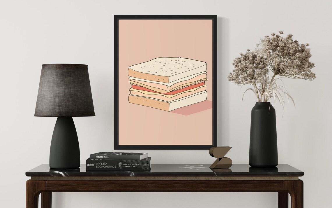 Sandwhich Food Art Print, Original Paint Artwork - Image 3