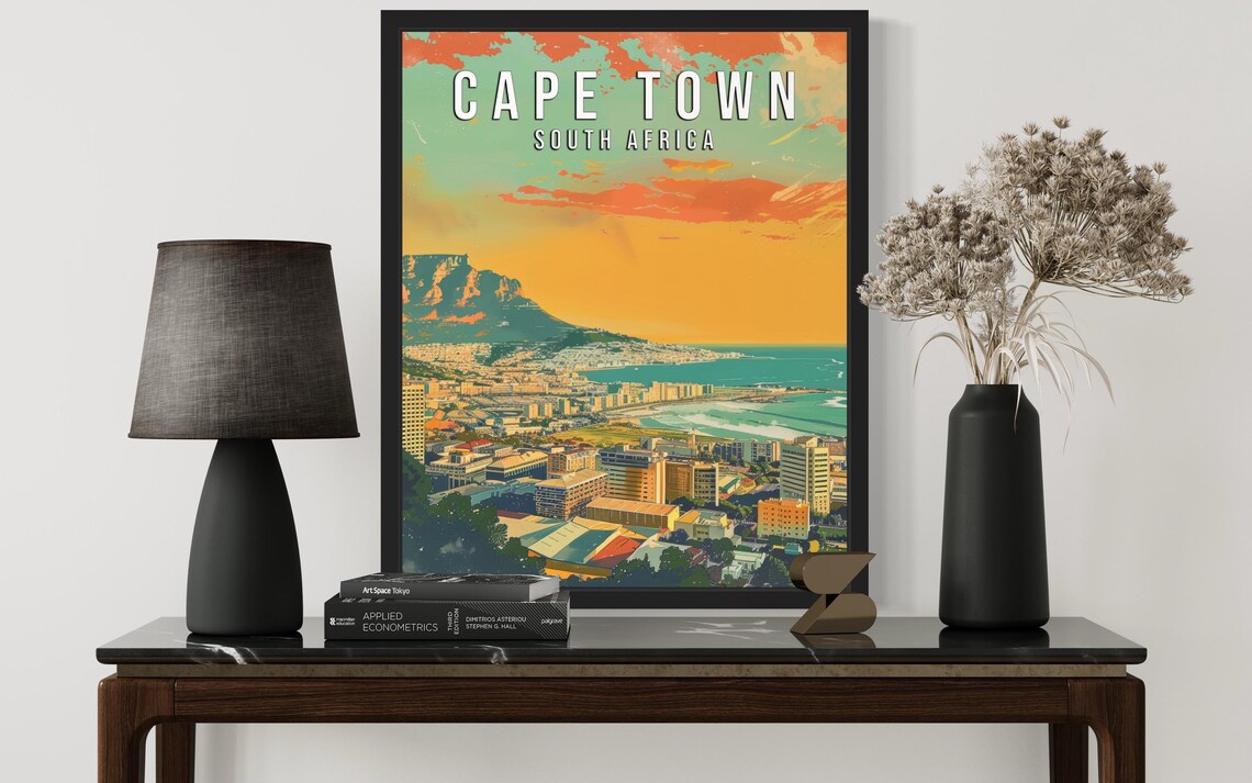 Cape Town South Africa Art Print Wall Art Poster Original Paint Artwork Artwork Decor - Image 2